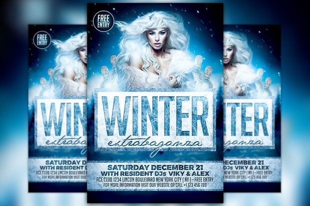 Elegant Winter Party Flyer Template