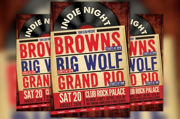 Indie Rock Party Flyer Template