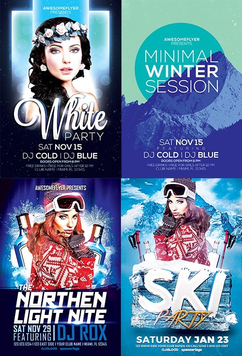 Winter Flyer Template Bundle