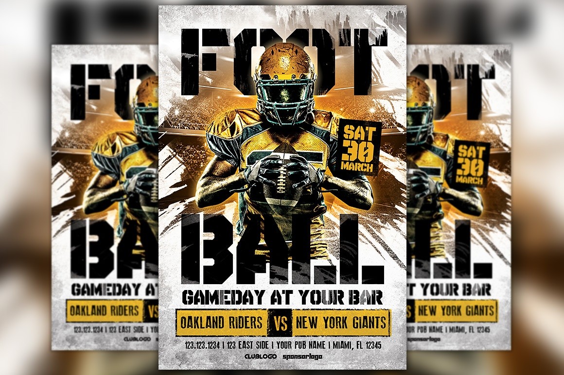 American Football Game Day Flyer Template - Awesomeflyer