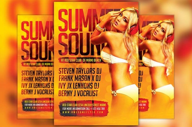 Hot Summer DJ Flyer Template
