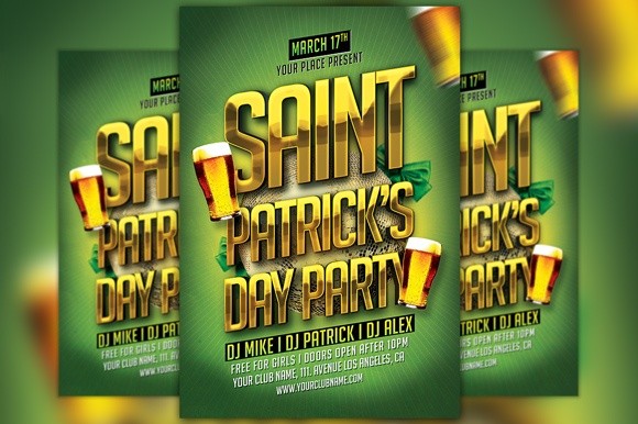 Saint Patricks Day Typo Flyer Template