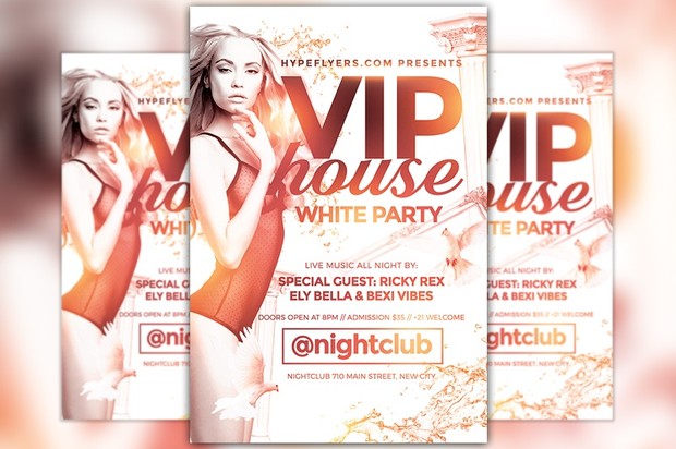 White Party Flyer Template