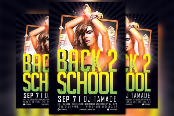 Back 2 School Party Flyer Template
