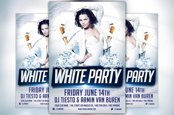 White Party Flyer Template Vol.1