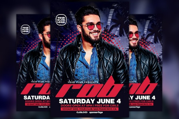 DJ Rob Club Party Flyer Template