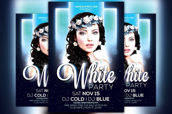 white party flyer template awesomeflyer