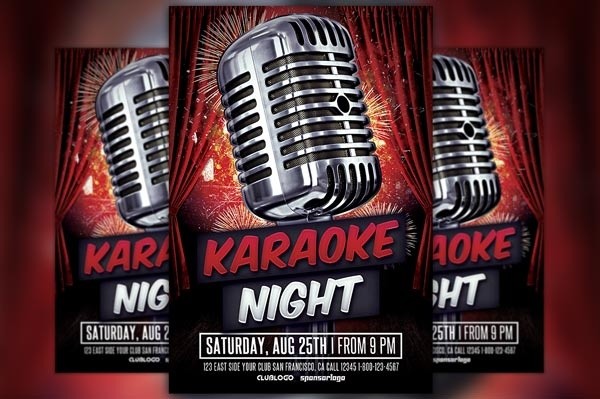 Karaoke Party Flyer Template