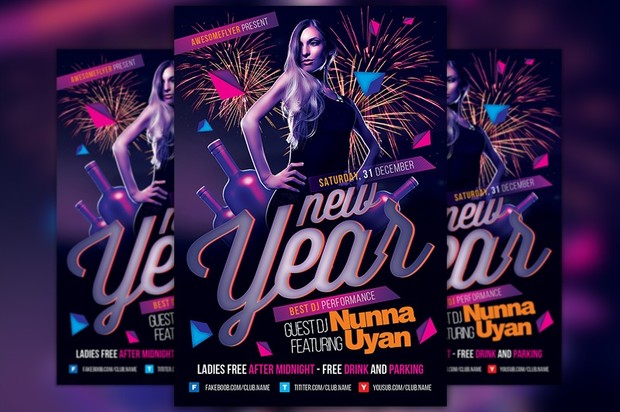 New Year Party Flyer Template