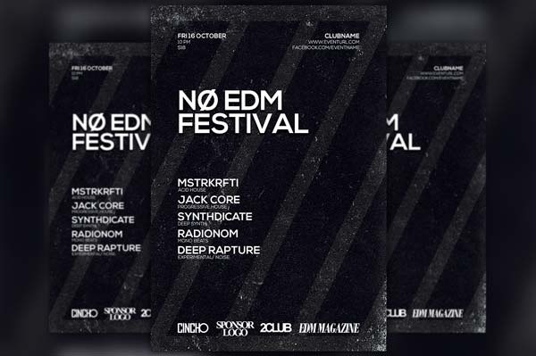 No EDM Festival Flyer Template