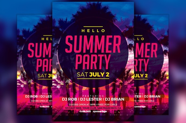 Hello Summer Party Flyer Template