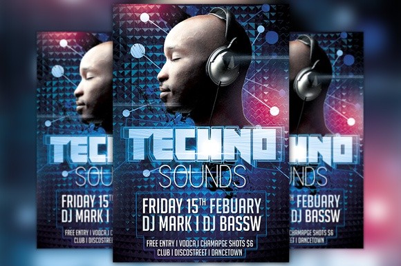 Techno Club Party Flyer Template