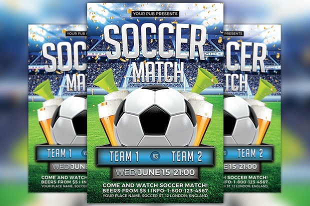 Soccer Match Flyer Template