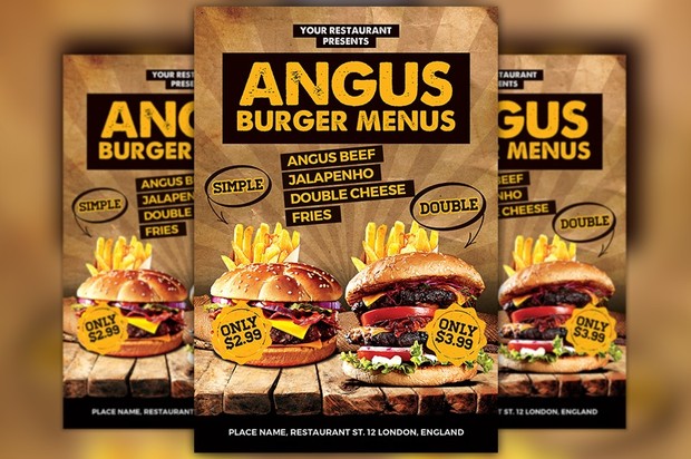 Burgers Offer Food Menu Flyer Template