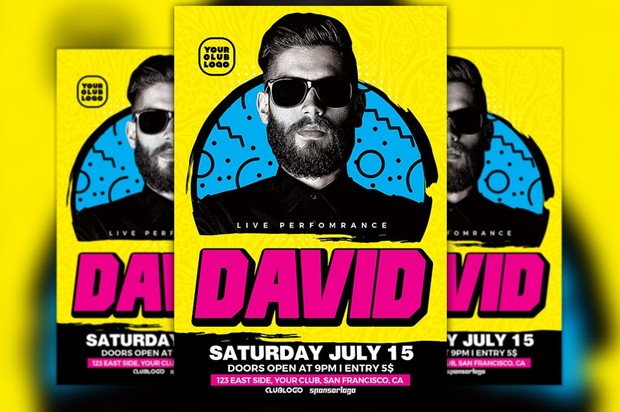 DJ David Club Party Flyer Template