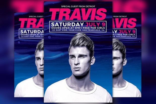 DJ Travis Club Party Flyer Template