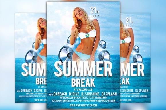 Summer Break Flyer Template