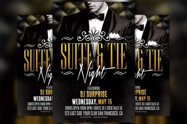 Suite and Tie Party Flyer Template