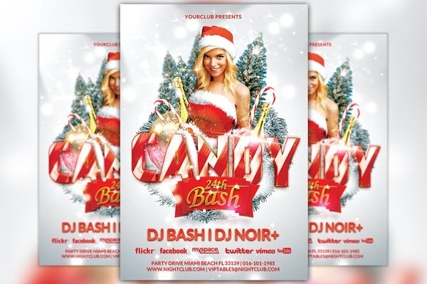 Candy Christmas Bash Party Flyer Template