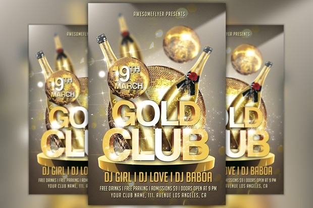 Gold Club Party Flyer Template