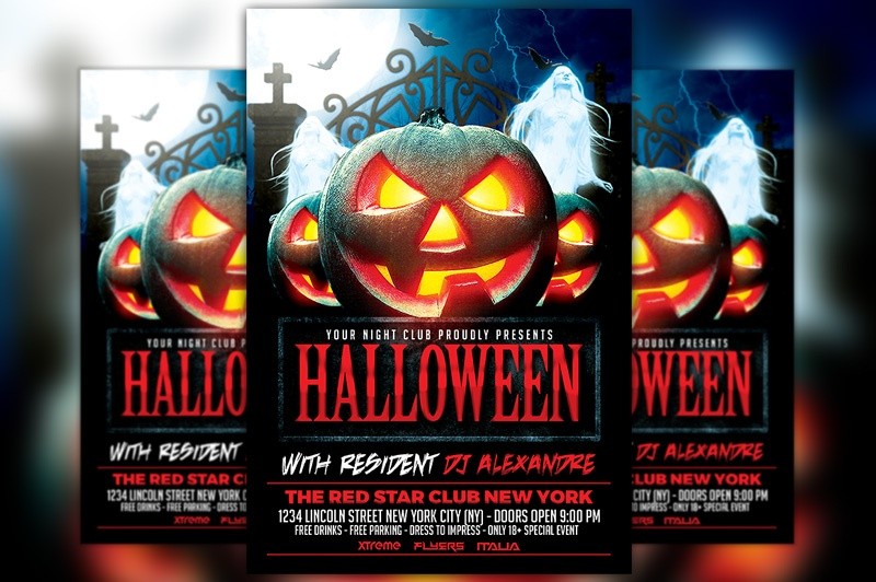 Halloween Nightclub Party Flyer Template Awesomeflyer