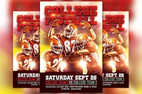 college football flyer template vol 1 awesomeflyer