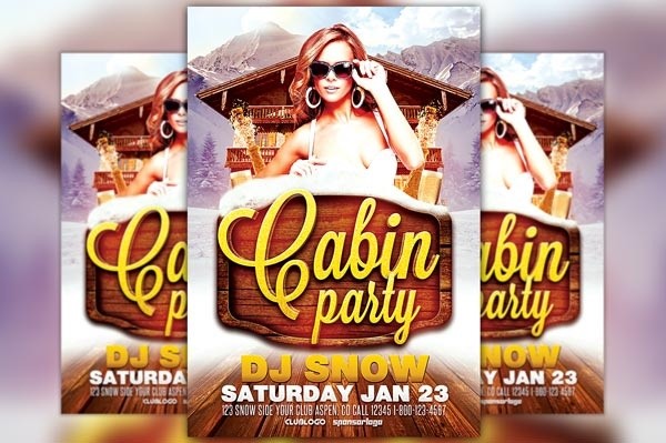 Cabin Party Flyer Template