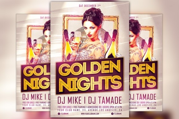 Golden Night Party Flyer Template