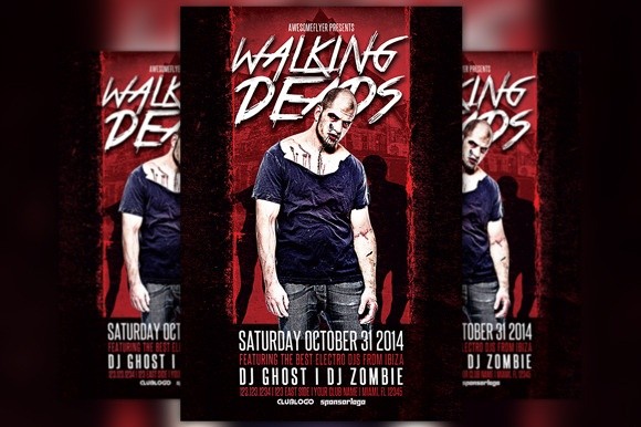 Walking Deads Halloween Party Flyer Template