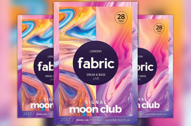 Electro Fabric Club Party Flyer and Poster Template