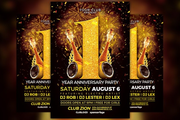 Anniversary Party Flyer Template