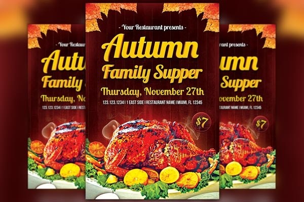 Autumn Family Supper Flyer Template