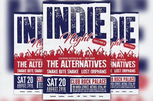 Indie Rock Alternative Party Flyer Template