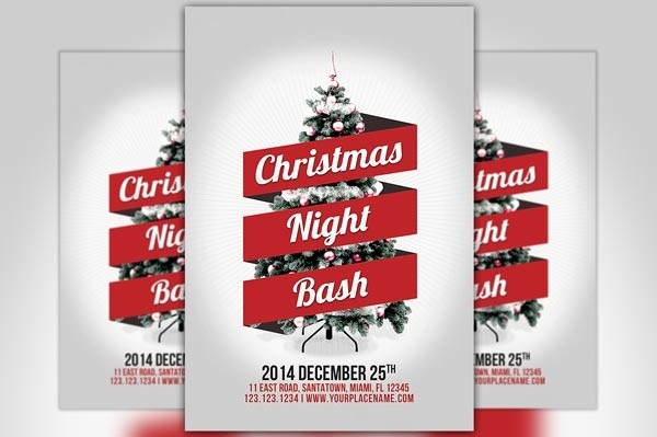 Minimal Christmas Night Bash Flyer Template