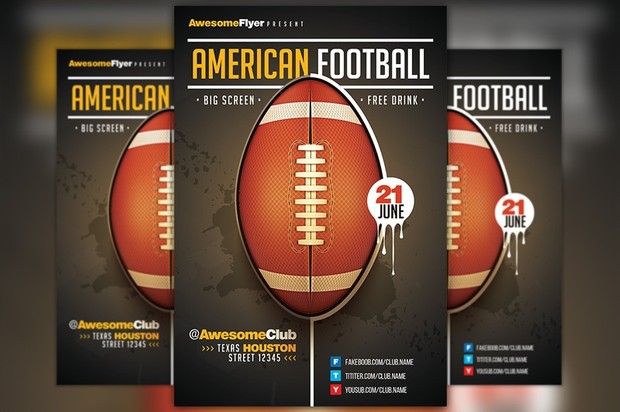 american football flyer template awesomeflyer