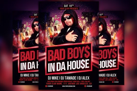 Bad Boys Party Flyer Template