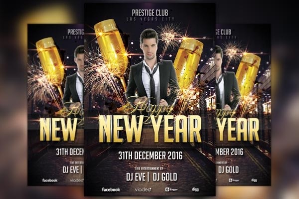Happy New Year Club Flyer Template