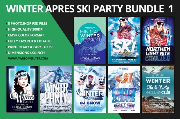 Winter Flyer Template Bundle