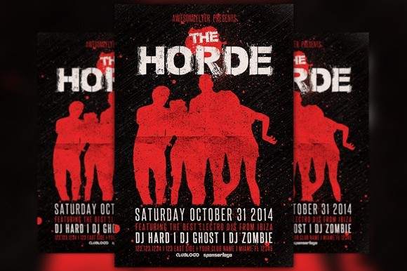The Horde Halloween Party Flyer Template