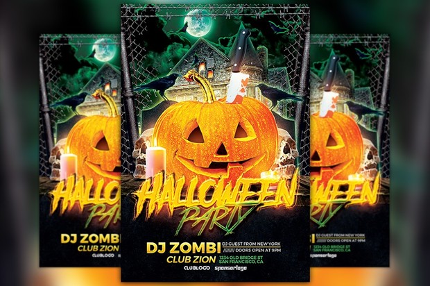 halloween party flyer template awesomeflyer