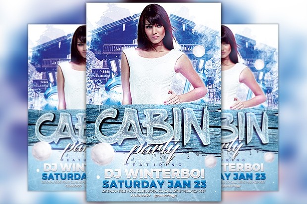 Cabin Party Flyer Template