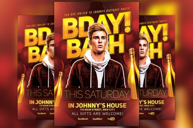 Bday Bash Party Flyer Template