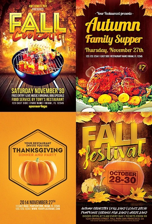 Autumn & Fall Flyer Template Bundle