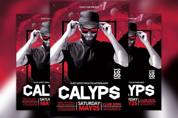 DJ Calyps Music Party Flyer Template