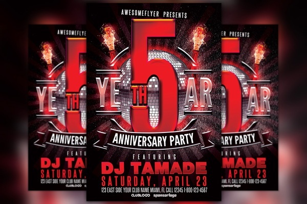 Anniversary Party Flyer Template