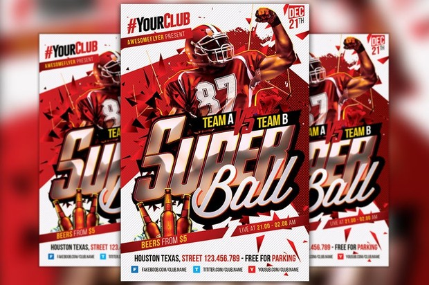 Super Ball Flyer Template