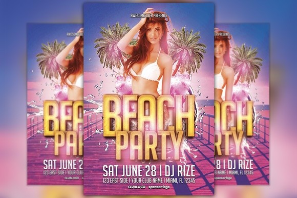 Beach Party Flyer Template Vol.1
