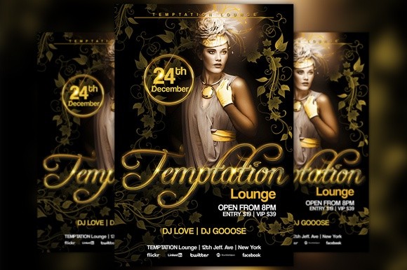 Temptation Lounge Flyer Template