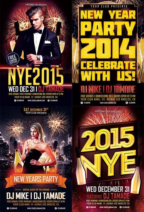 New Year Flyer Template Bundle