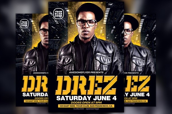 Hip Hop Beats and Dj Flyer Template